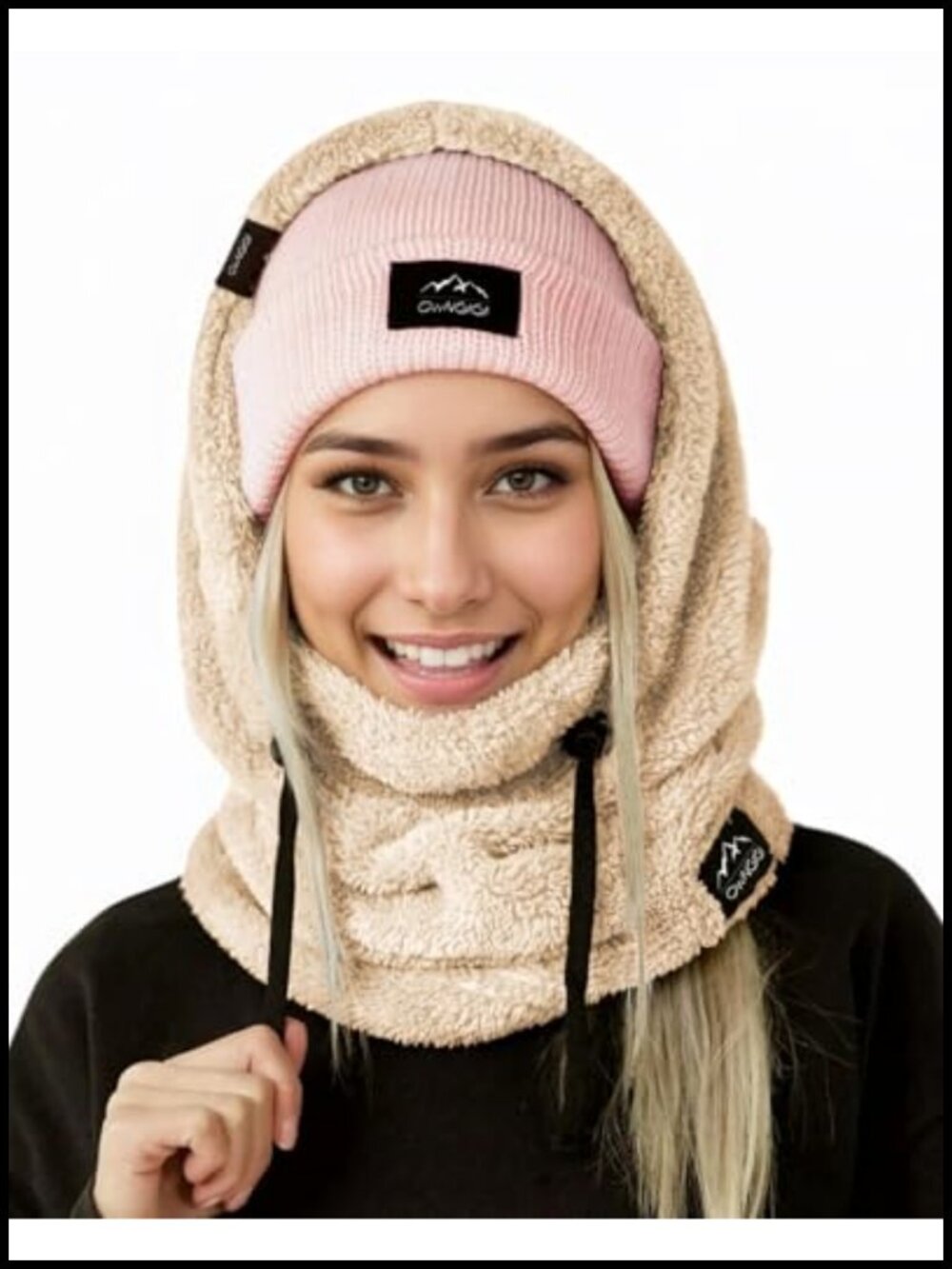 Fleece Balaclava Winter Ski Mask Windproof Face Cover Hooded Scarf